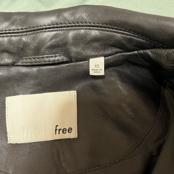 Aritzia Wilfred Free Richards Leather Biker Jacket NWOT Size xs - Picture 4 of 5